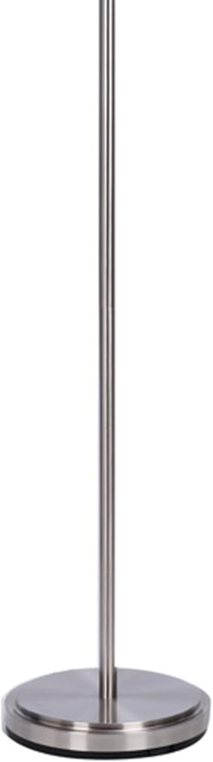 Catalina Lighting Modern 3 Light Floor Lamp with Adjustable Ribbed Glass Shades & Reading Light, 68", Classic Brushed Nickel