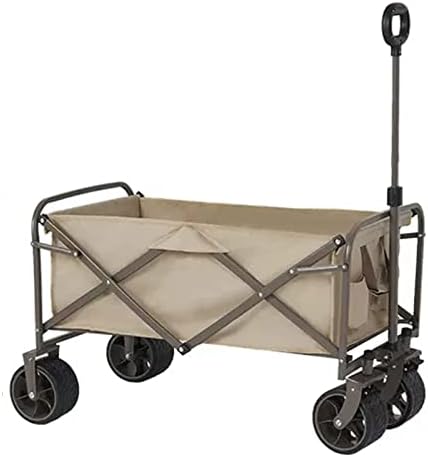 Portable Camping Cart,Camping Trolley Garden Wagon with Brake Big Wheels Beach Cart Max Capacity 120kg Folding Cart Trolley for Festival Shopping Camping