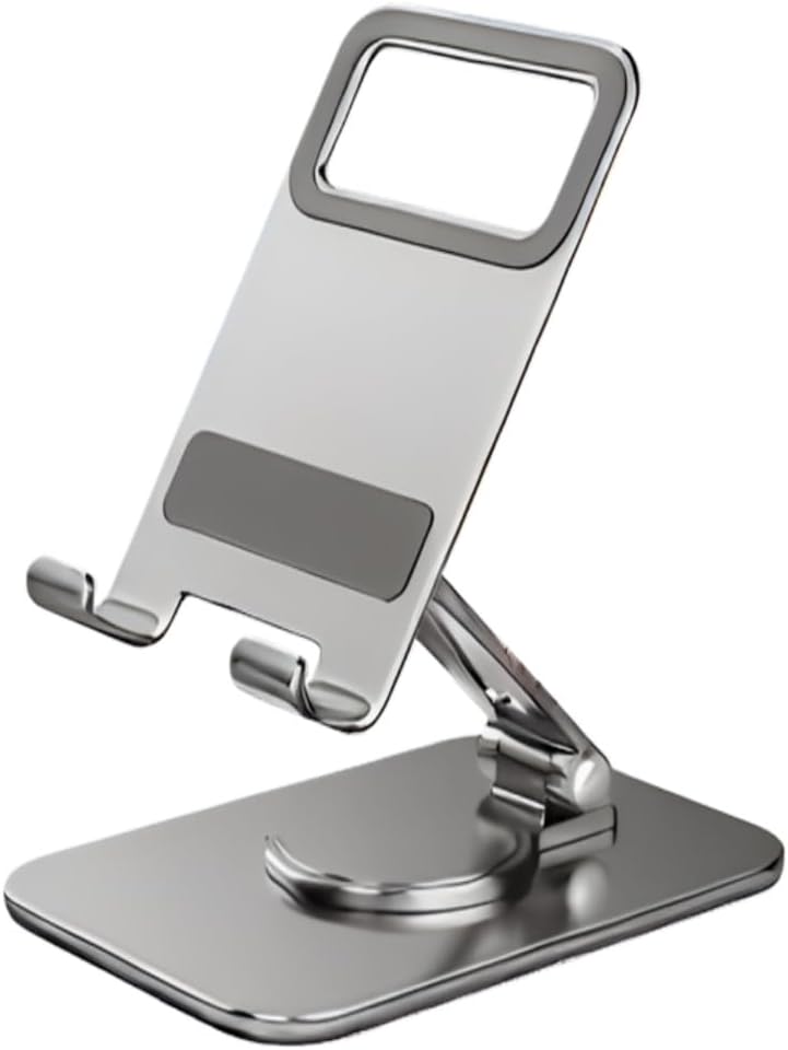 Premium 360° Adjustable Desk Stand for Phones & Tablets – Foldable, Ergonomic Holder with Multi-Angle & Height Adjustment, Anti-Slip Design for 4-12” Devices, Durable & Portable