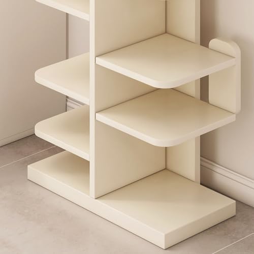 Modern Cactus Tree Bookshelf – Multi-Tier Narrow Tall Corner Bookcase for Small Spaces, Stylish Wood Organizer Shelves for Living Room, Bedroom, Home Office Storage