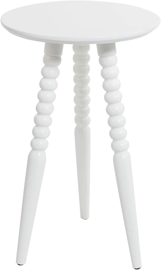 Silverwood Allison Round Accent Table with Turned Legs, White