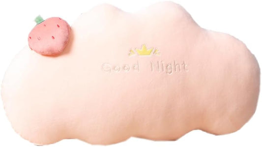Cartoon Bed Backrest Pillow Cloud Sofa Chair Back Support Cushion Soft Bed Rest Reading Pillow Sleeping Feet Cushions (Light Pink, 60cm/23.6inches)
