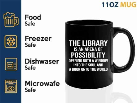 Book Lover Coffee Mug 11oz Black -arena of possibility - Book Lovers Gifts Book Reader Gifts Book Club Gifts Book Reading Cup Reading Gifts