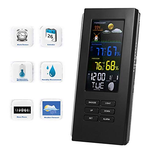 TS-74 Remote Precision Digital Thermometer Indoor and Outdoor and Hygrometer with Clock Function(D)