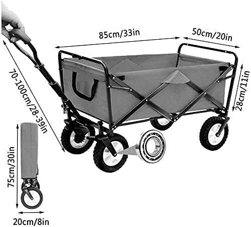 Portable Camping Cart,Outdoor Folding Utility Wagon Portable Camping Trolley with Brake Load-Bearing 80kg / 176lbs