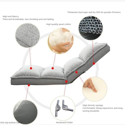 Folding Floor Gaming Chair,Adjustable Floor Lazy Sofa Chair,Indoor Chaise Lounge Folding Sofa Bed,for Adults Ideal for Reading Gaming Meditating, Folding Sofa Bed (Color :