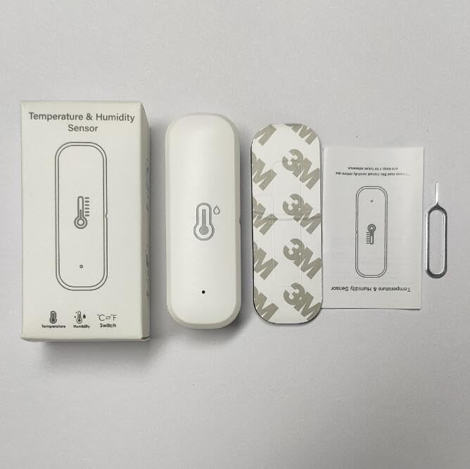 WiFi Smart Temperature and Humidity Monitor Sensor Compatible with Alexa,Google Assistant. with App Alert, for Home Pet Greenhouse.