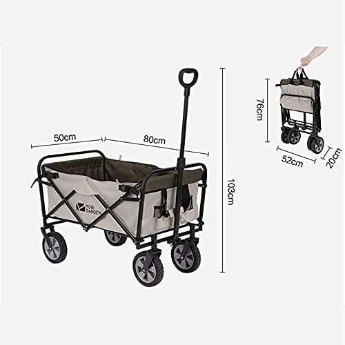 Portable Camping Cart,Camping Wagon, Folding Garden Cart, Shopping Trolley, Heavy Duty Utility Use with Side Bag and Storage Bag -