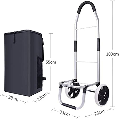 JSEIAJB Trolley cart on Wheels Woman Shopping cart Foldable Shopping Basket Elderly Stairs Trailer Portable cart Large Shopping Bags