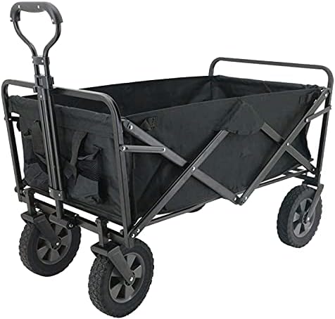 Portable Camping Cart,Beach Trolley Picnic Trolley Portable Folding Trolley Garden Transport Trolley Adjustable Handle Load-Bearing 80kg/176lbs 3 Colors