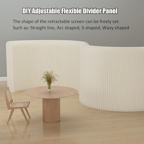 Room Dividers Panels,Panel Screens Home Office Folding Room Divider Paper Wall Partition Privacy Panel Screen,Retractable Adjustable Screen Divider for Room Separation,White,White,