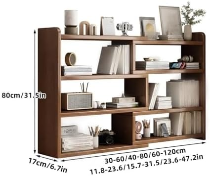 Telescopic Rotating 4-Tier Modern Wood Bookshelf - Cube Bookcase Corner Storage Organizer for Study, Office, Living Room - Practical & Stylish (Natural Finish, 40 cm)