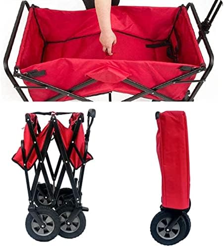 Portable Camping Cart,Outdoor Beach Wagon A Terrain Folding Utility Wagon with Canopy Outdoor Coapsible Garden Cart Transport Heavy Duty Folding Portable Hand Cart for ping Campi