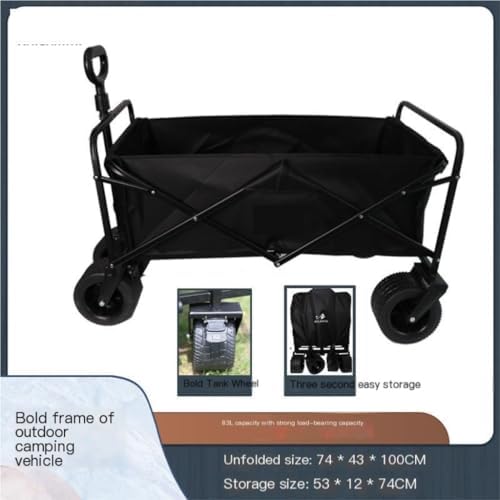 Portable Camping Cart,Outdoor Beach Trolley Cart for Camping Foldable Hand Push Picnic Car with Pull Rod Small and Portable Camp Cart
