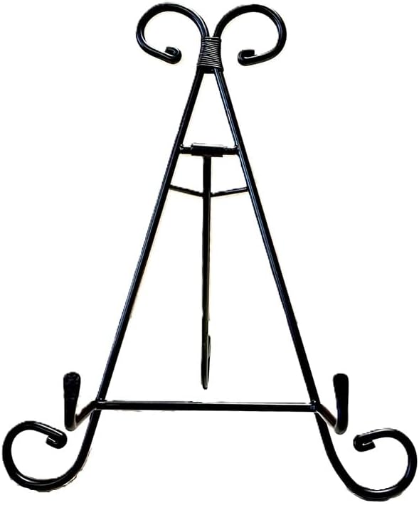 Artifact Display Stand Easel, Decorative Tabletop Easel Stand black Iron Easel for artifacts, artwork, signs, art, plates, prints, and other collectibles (12 inch), black, (multiple sizes)