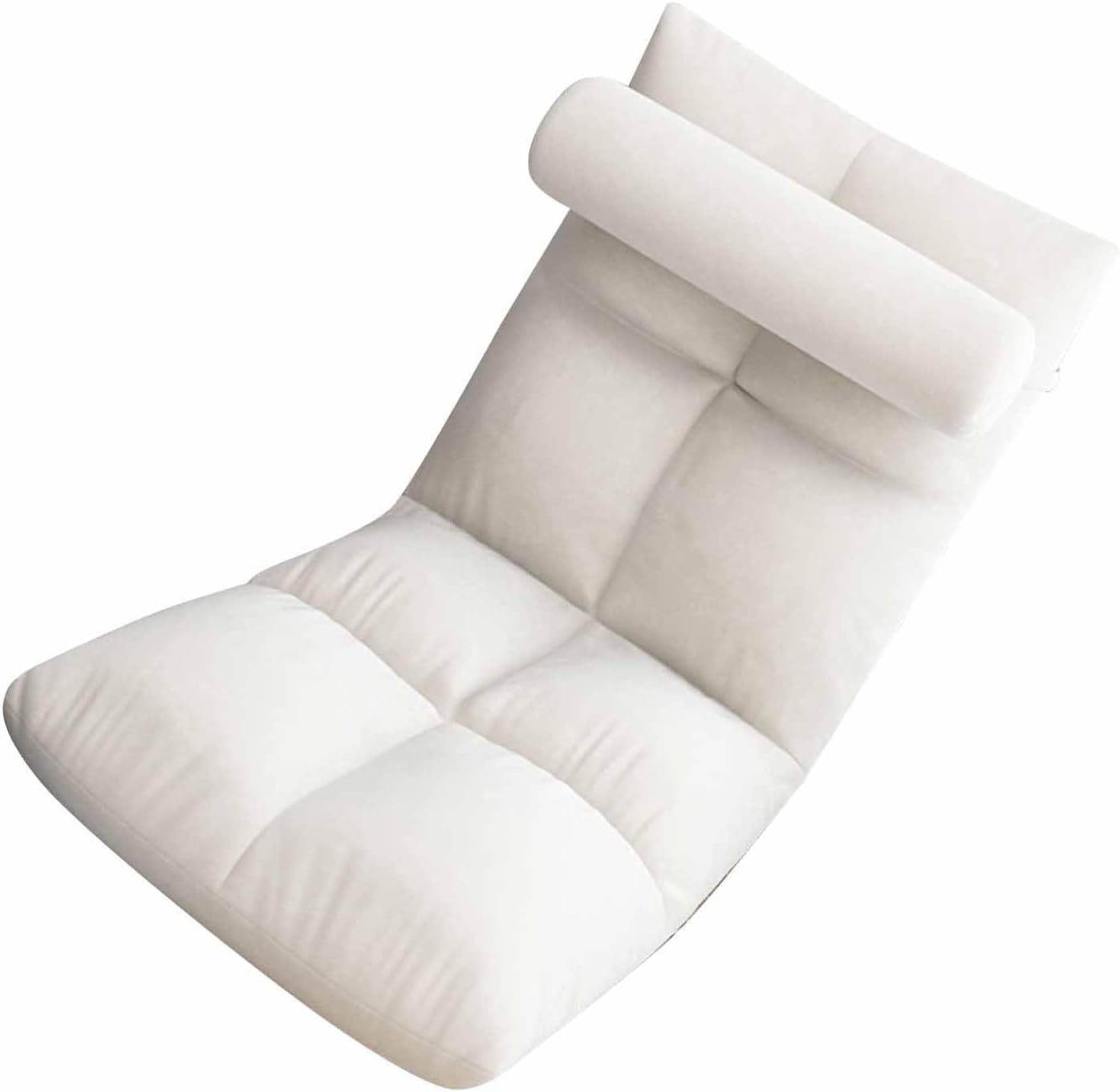 TOPINCN Floor Chair with Back Support, Folding Sofa Chair Sleeper Bed Couch Recliner Floor Gaming Chair Meditation Chair for Adults (White)