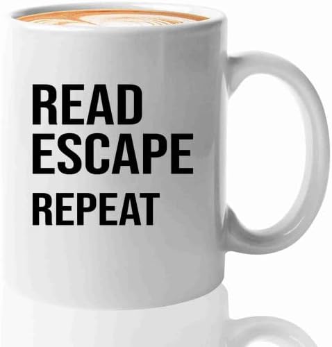Book Lover Coffee Mug 11oz White -read escape repeat - Book Lovers Gifts Book Reader Gifts Book Club Gifts Book Reading Cup Reading Gifts