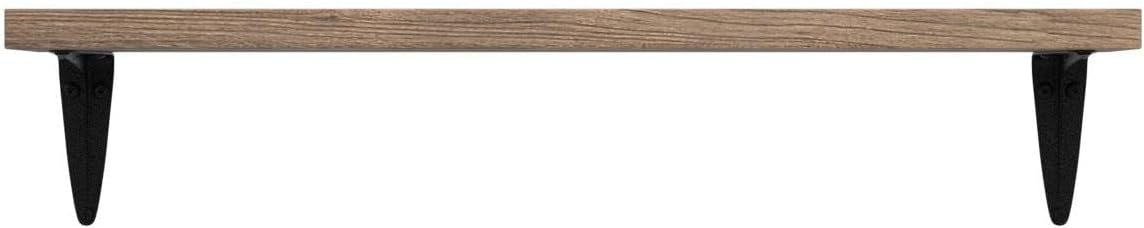 Wallniture Arras Wood Floating Shelves for Wall Storage, Small Bookshelf Set of 10, Hanging Book Shelves for Living Room, Bedroom, Office, Burned Finish