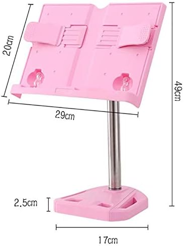Book Holder Angle Adjustment Adjustable Height Portable Cookbook/Music/Magazine/Document Stand Holder -(4 Colours) (Colour: Gray) (Green)