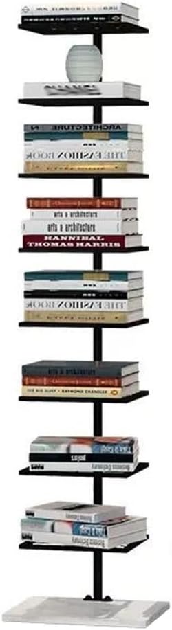 Metal Spine Book Tower - 6/8 Tier Invisible Bookshelf, Corner Suspension Design, Modern Bookcase for Living Room, Home Office, Study - Stylish and Space-Saving Storage Solut