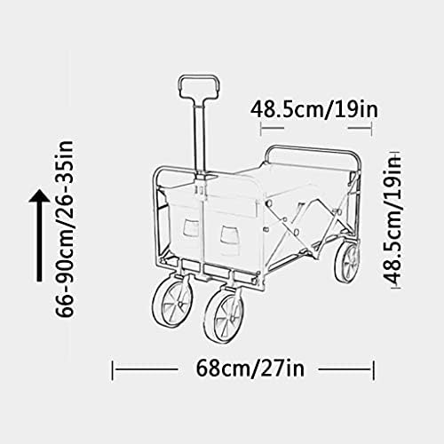 Portable Camping Cart,Outdoor Folding Utility Wagon Camping Wagon Heavy Duty Garden Cart Portable Utility Trolley Adjustable Handle Load 60kg / 132lbs