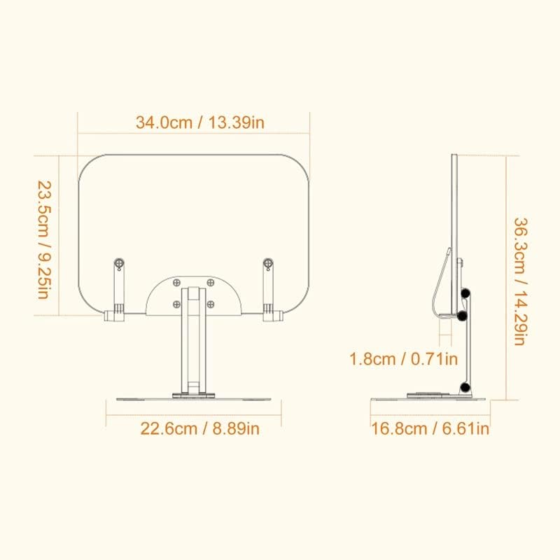 Adjustable Height Angle Foldable Book Holder Aluminum Alloy Reading Textbook Stand for Big Heavy Books Studying Room