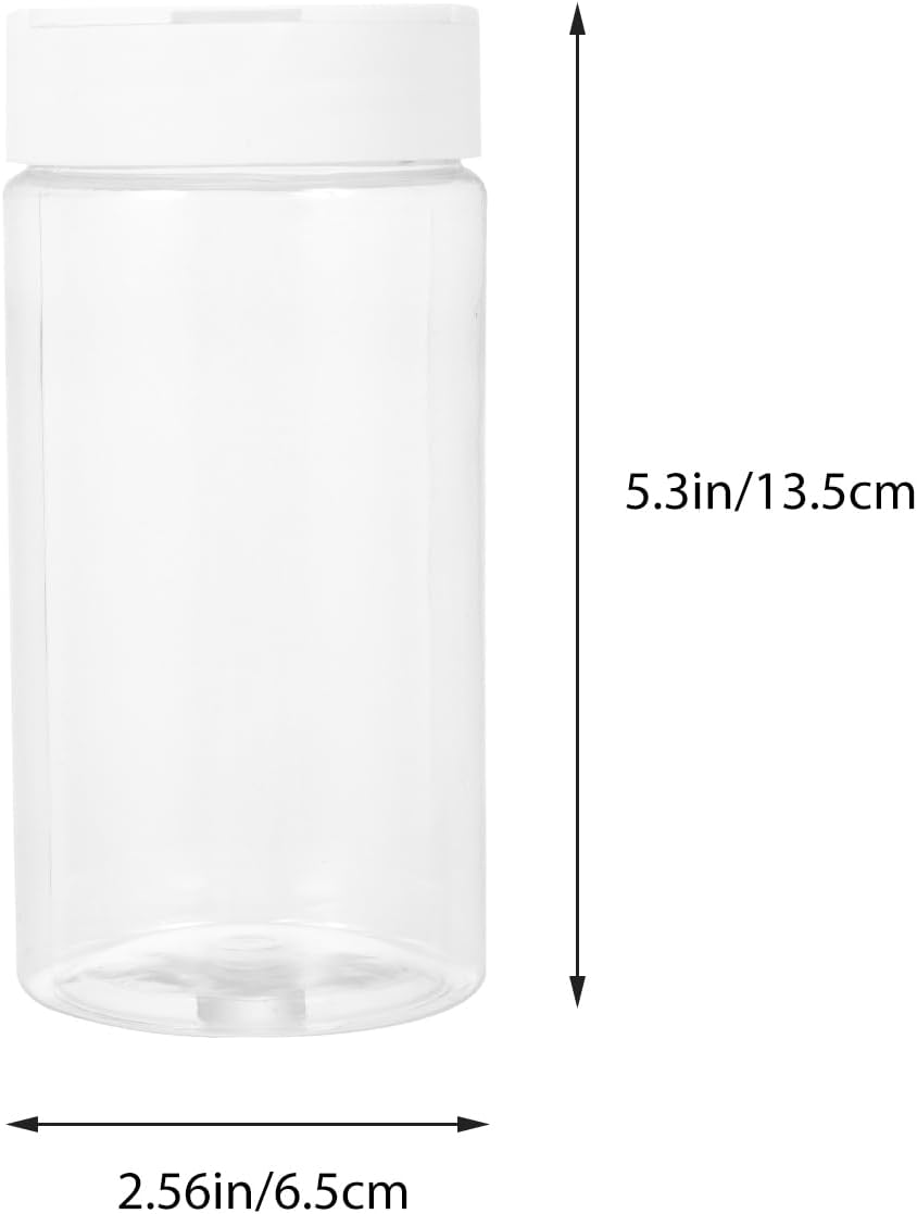 Mipcase Fish Food Containers 2pcs Dispenser Container Small Animals Feeding Bottles White Terrarium Plastic Round Fish Tank Aquarium Feeding Bottles