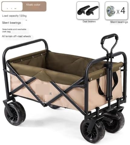 Portable Camping Cart,Outdoor Camping Beach Trolley Cart with Folding Design for Camping Picnics and Outdoor Activities