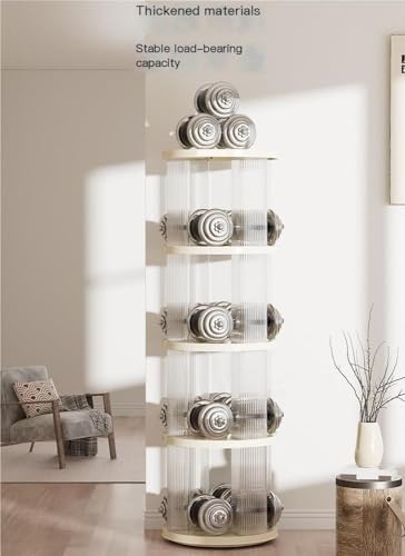 4-Tier White Rotating Bookshelf Tower, 360° Revolving Bookcase, Floor Standing Corner Shelf, Storage Rack for Home Office, Space Saver for Study & Living Room
