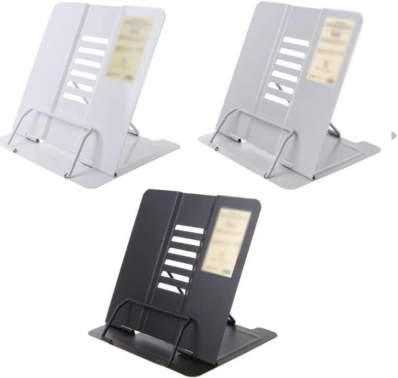 Portable Metal Adjustable Reading Book Holder Support Document Shelf Bookstand(D)