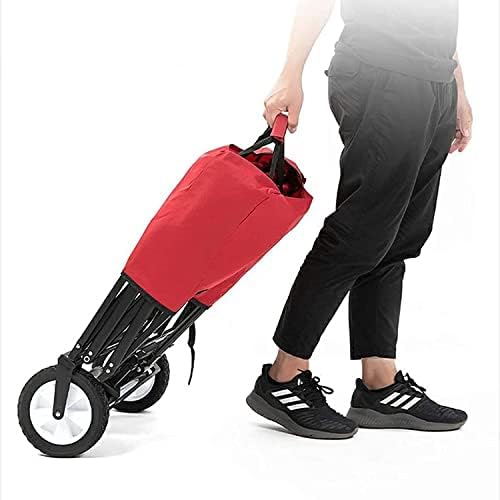 Portable Camping Cart,Garden Transporter Beach Trolley Heavy Camping Folding Trolley Adjustable Handle Trailer Easy to Move Bearing 80KG/176lbs