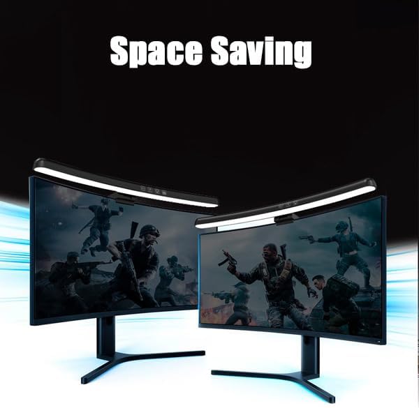 Curved Monitor Light Bar for Curved Monitor, Computer Monitor Lamp Bar with 3 Color Temperature Modes Stepless Dimming, Touch Control Computer Screen Lamp, for Work and Office