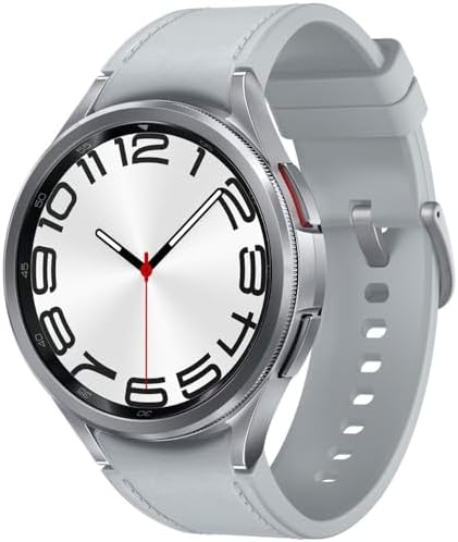 SAMSUNG Galaxy Watch 6 Classic 47mm Stainless-Steel Smartwatch w/ Fitness Tracker, Heart Monitor, BIA Sensor, Bluetooth – Silver