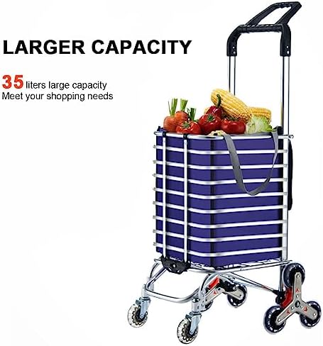 Heavy Duty Collapsible Wagon Cart with 8 Silent Wheels, 360° Rotating Handle, 51KG Load Capacity, Foldable Folding Carts for Easy Transport, Ideal for Outdoor and Stair Climbing