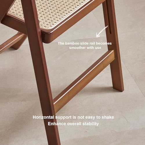 Leather Upholstered Chair,Mid Century Vintage Rattan Chair Adjustable Back Stackable Comfy Rattan Seat Ideal for Bedroom Living Room Reading Room Dining Area Wood Frame