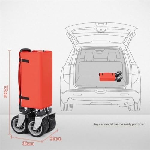 Portable Camping Cart,Beach Trolley Cart Camping Camper Lightweight Portable Folding Trolley Multi Functional Picnic Car Outdoor Carts Black