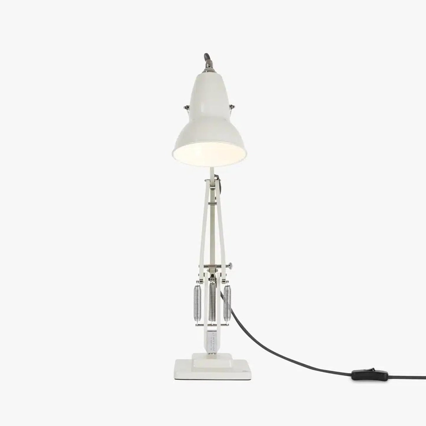 Anglepoise Original 1227 Desk Lamp | Gloss Paint Finish Cast Iron Base Aluminum Shade & Arms Steel Cover Chrome Plated Fittings Adjustable for Office Home Decor Bedroom Reading Lamp (Linen White)