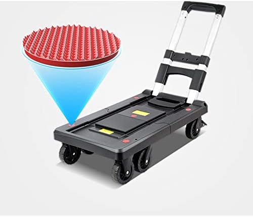 JSEIAJB Small Cart Express Small Pull Cart Pull Cart Folding Portable Pull Cargo Trolley Cargo Truck Home Trailer(M)