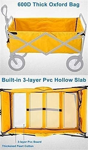 Portable Camping Cart,Outdoor Camping Trolley Folding Wagon with Heavy Duty Waterproof Design Beach Utility Cart for Garden Sports and Festivals (Green)