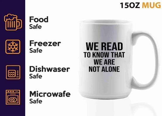 Book Lover Coffee Mug 15oz White -we read - Book Lovers Gifts Book Reader Gifts Book Club Gifts Book Reading Cup Reading Gifts