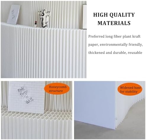 Room Dividers Panels,Panel Screens Indoor Screen Partition with Storage Shelves,Folding Room Divider,Office Partition Paper Panel Privacy Screen,Sturdy,Brown,400~500X35X240Cm