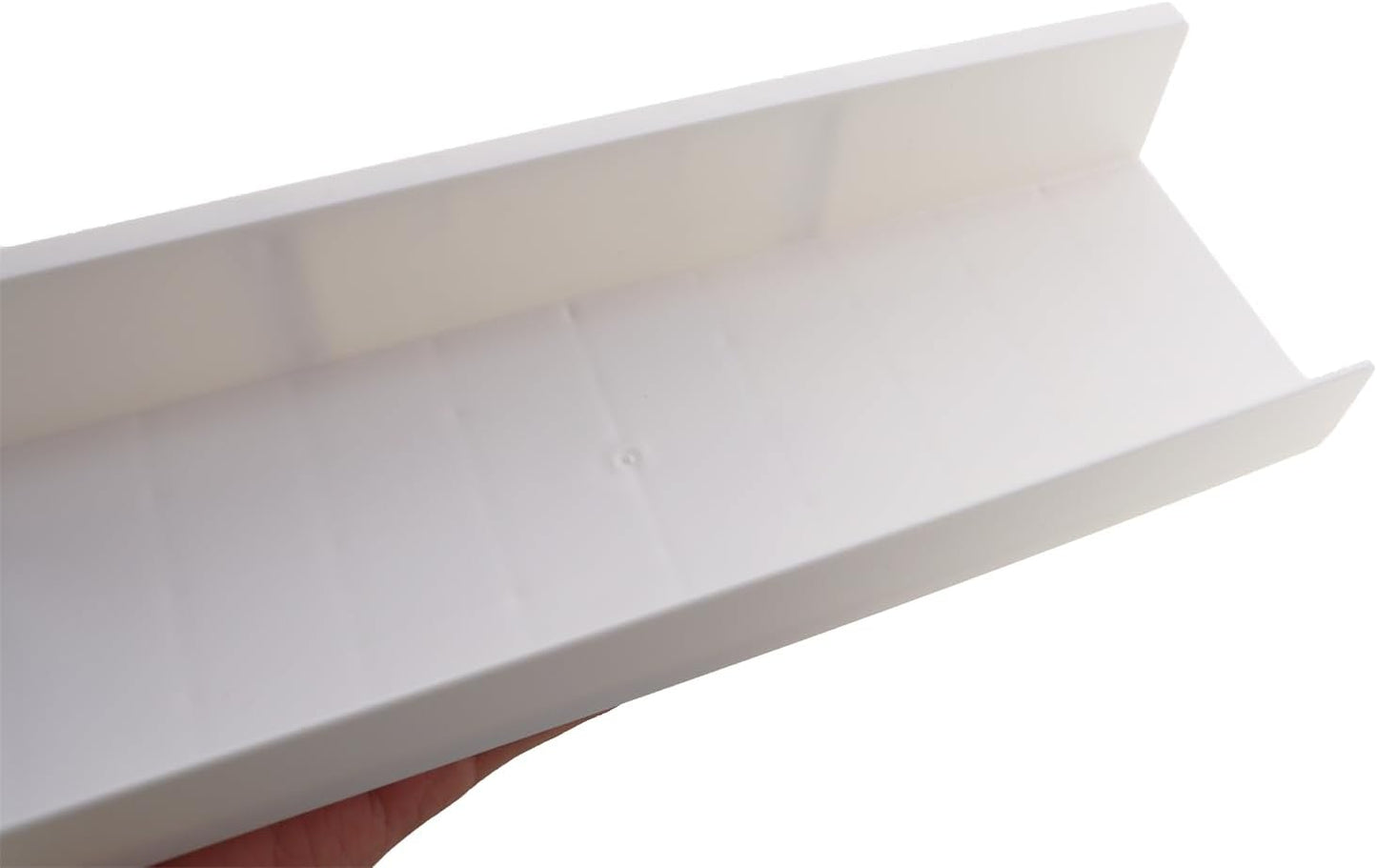 27x8.5x5cm Simple Model Bathroom Sink Non Marking Wall Mounted Shelf White Plastic Floating Shelf with Adhesive Strips for Displaying Small Toy Small Flower Pot Picture Frame Record Album
