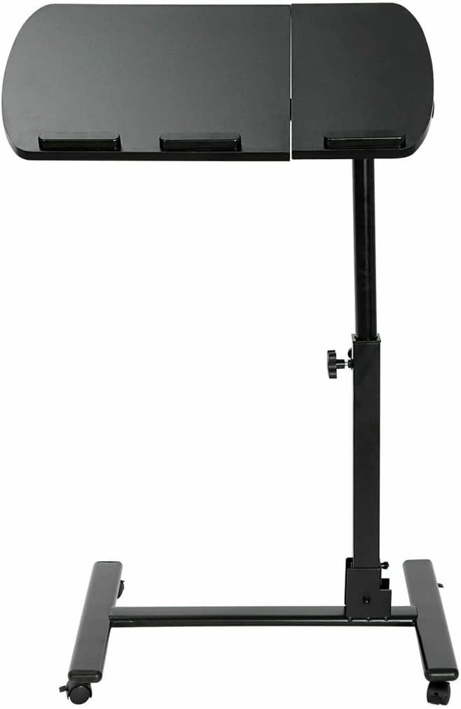 Angle Height Adjustable Rolling Laptop Desk Over Sofa Bed Notebook Table Stand