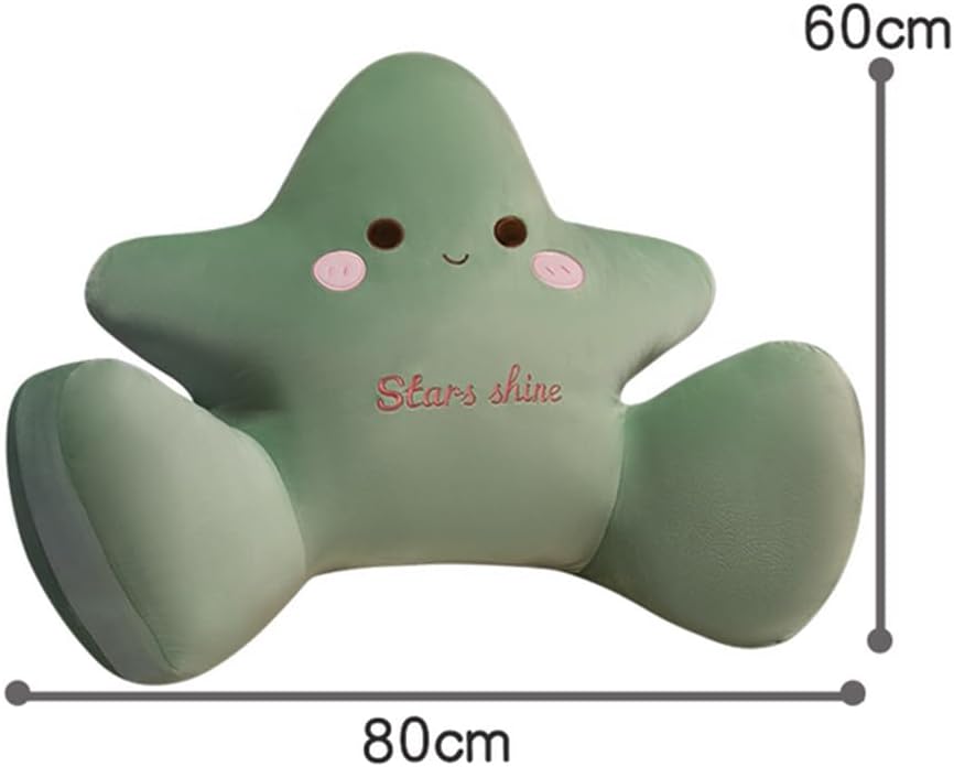 Cute Bed Rest Reading Pillows Sofa Waist Back Cushion Sleeping Feet Neck Support Cushions Soft Resting Backrest Pillow (Green, 80×60CM/31.5"×23.6")