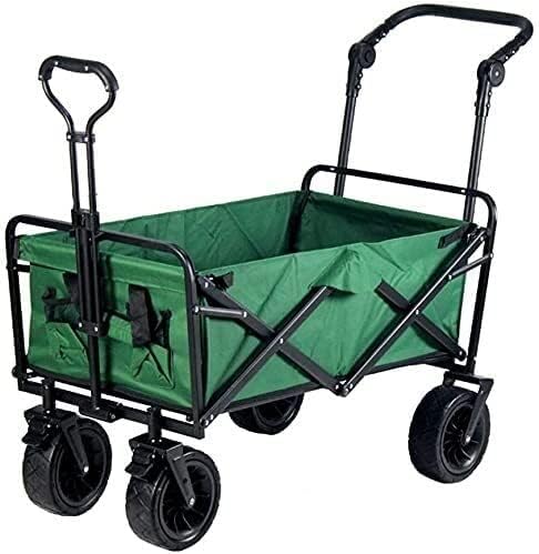 Outdoor Folding Utility Wagon Handcart Foldable with Brakes Outdoor Garden Utility Truck Portable Camping Transport Vehicle Load-Bearing 100kg / 220lbs (Color : Style 2) (Style 1)