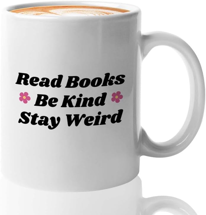 Reading Coffee Mug 11oz White - Read Books - Reader Gift Bookworm Owl Lover Cat Lover Book Lover Novelist Librarian Writer