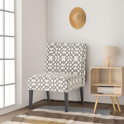 Christopher Knight Home Kassi Fabric Accent Chair, Grey Geometric Patterned