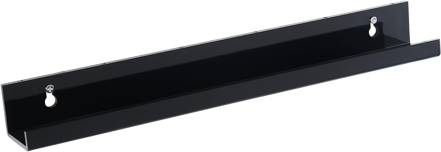 Sooyee 6 Pack Book Shelves,15 Inch Floating Shelf Display Shelf,Acrylic Shelves for Wall,Reading Nook,Funko Pop Display Case,Corner Floating Shelves Black