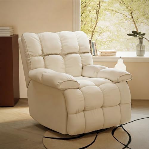 360° Swivel Rocker Recliner Chair - Manual Recliner with Technical Corduroy Fabric for Bedroom & Living Room, Comfortable Lounge Chair (Corduroy, E)
