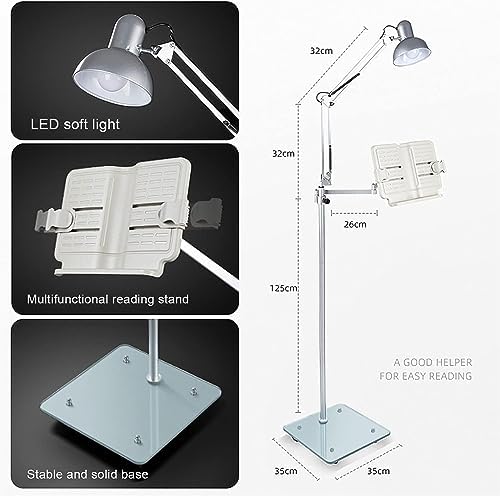 Floor Stand for Book Reading, Book Stand Height Adjustable, Extra Large Sturdy Rolling Lectern Stand with Wheels, Hands Free Document Holder for TextBooks, Recipes, Magazines, CookBooks